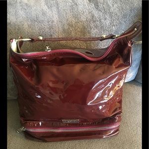 Badgley Mischka Burgundy Patent leather purse